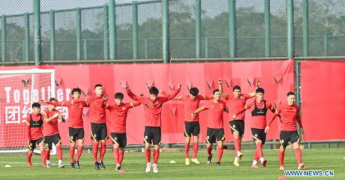 China's national men's football team to end training in